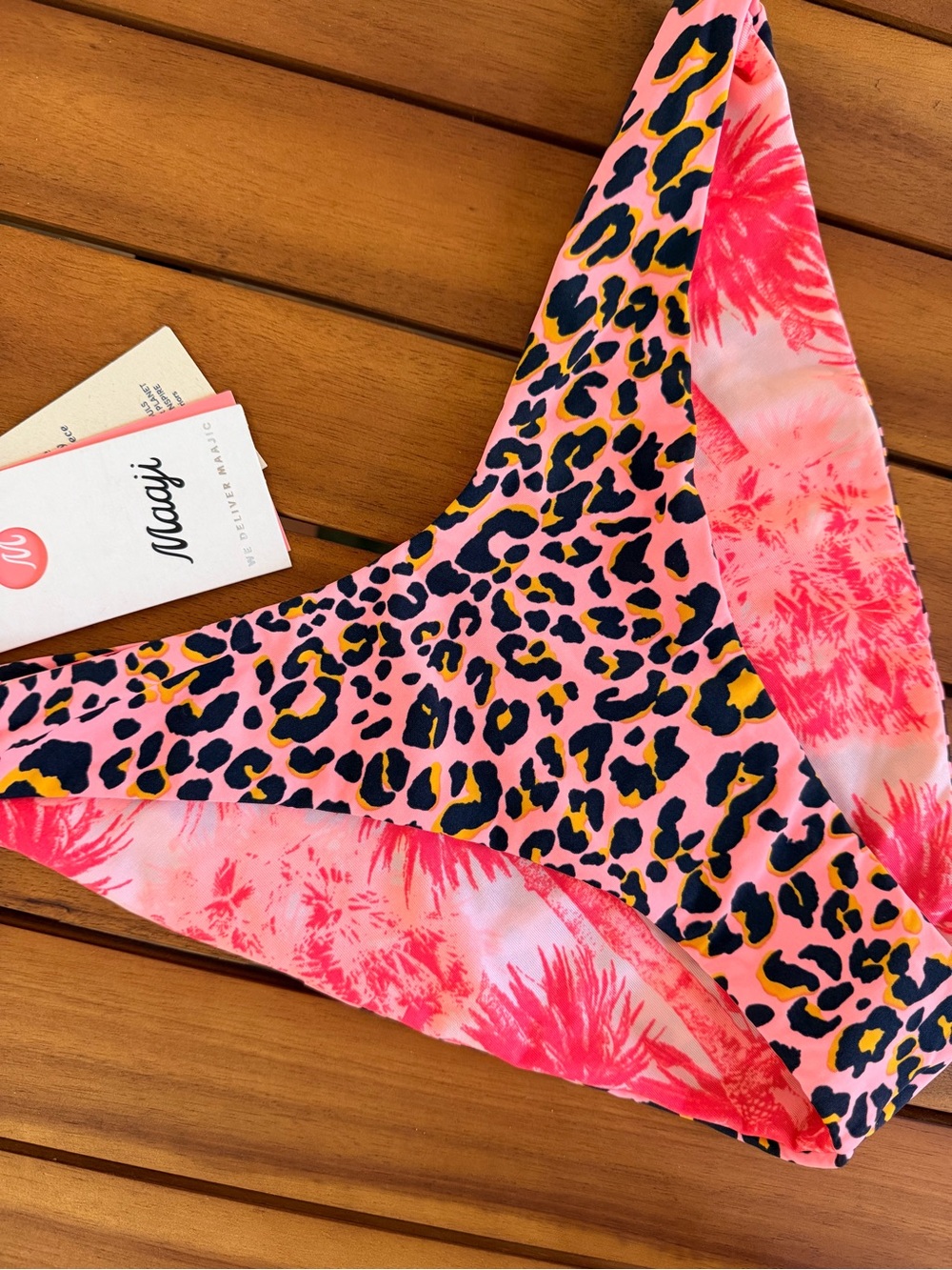 ☀️🌴 MAAJI 🌴☀️ Neon Tropical Animal Print Reversible Swim Bikini Bottom